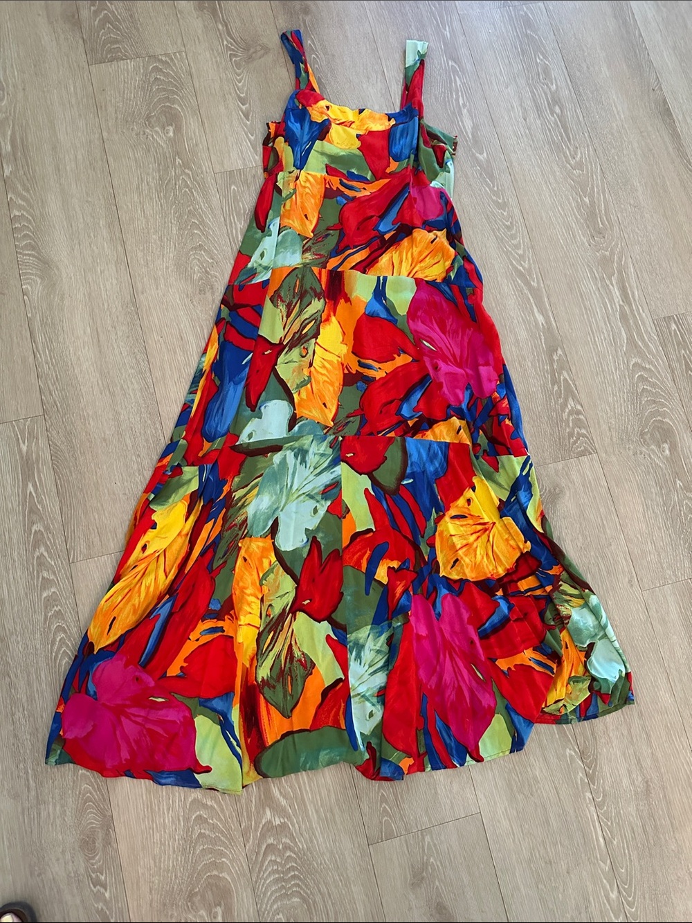 MSK Multicolor Tropical Print Maxi Skirt